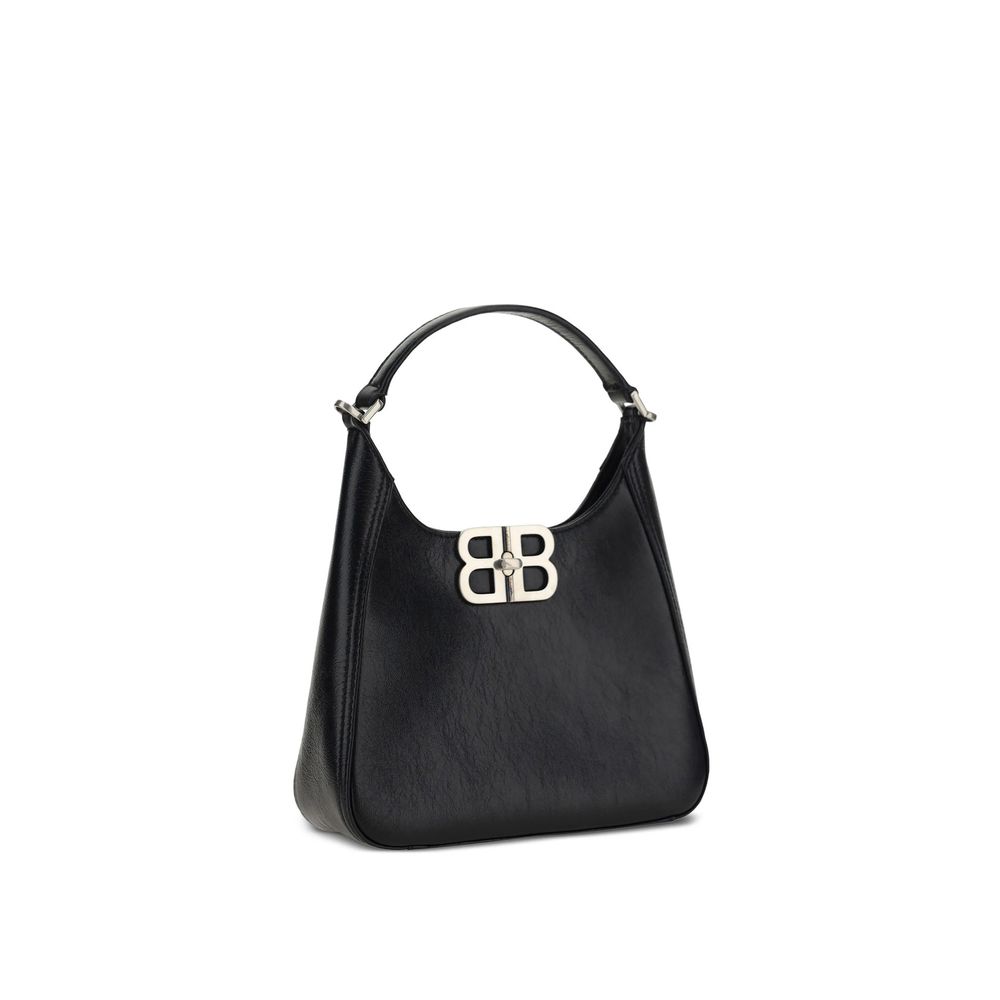 Balenciaga Black BB Soft Hobo Bag with Silver Hardware