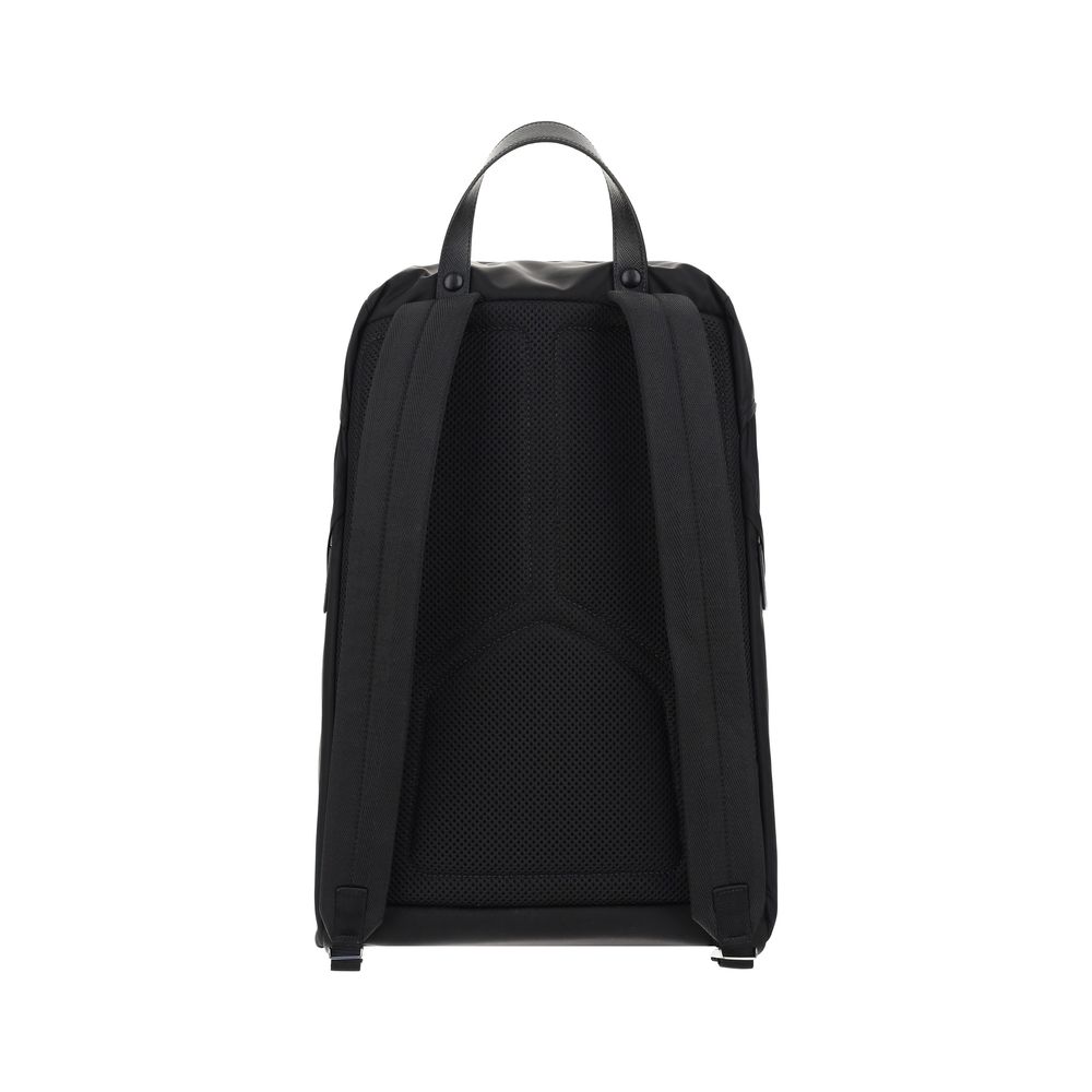 Prada (No Profit) Re-Nylon & Saffiano Leather Backpack - Black