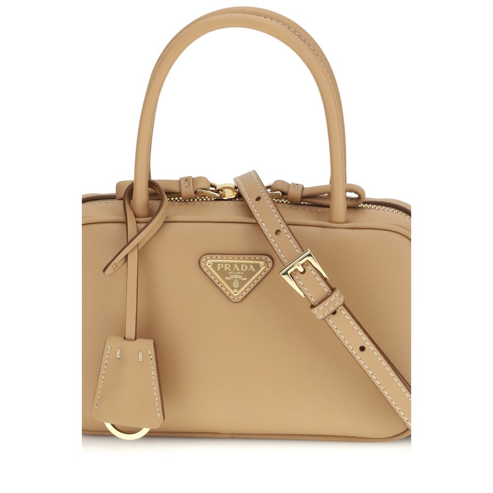 Prada Calf Leather Mini Handbag - Beige