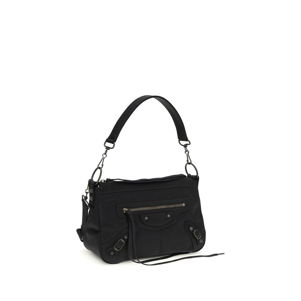 Balenciaga Men's Le City Moto Small Bag - Black Nylon with Brass Hardware