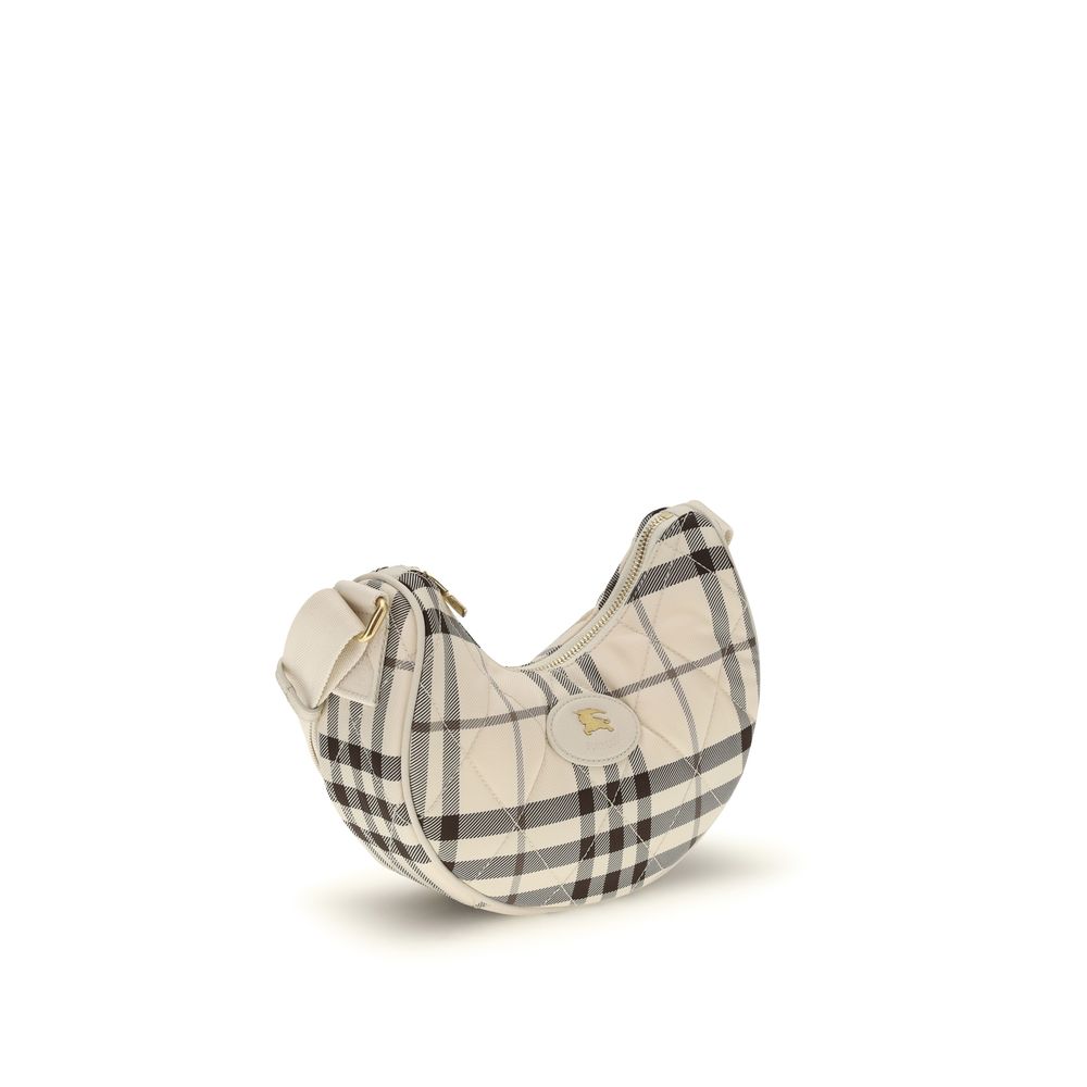 Burberry Horseshoe Crossbody Bag in Quilted Check - Light Beige