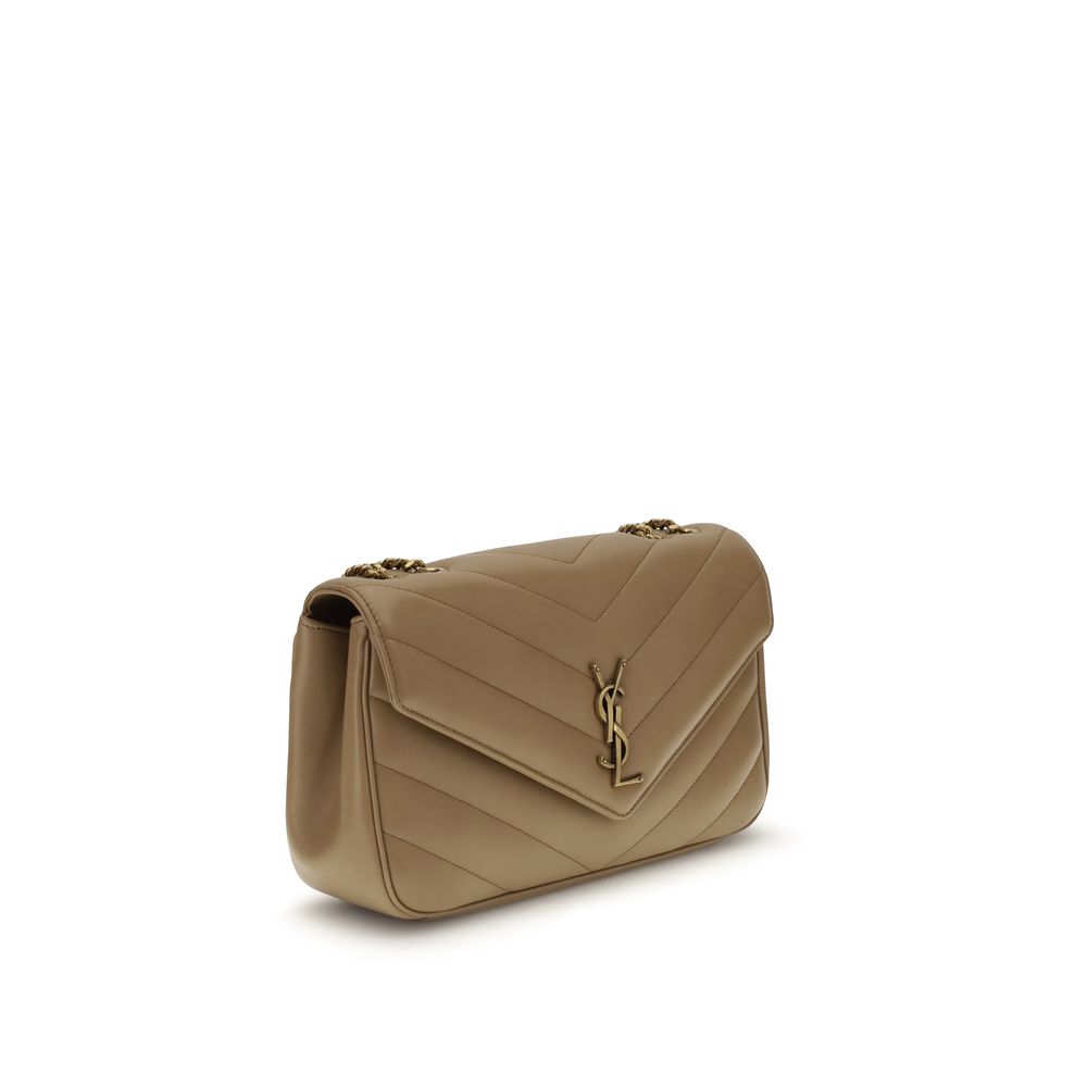 Saint Laurent Loulou Large Shoulder Bag - Beige