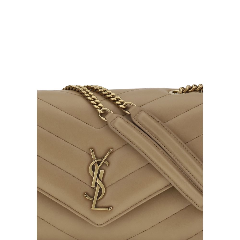 Saint Laurent Loulou Large Shoulder Bag - Beige