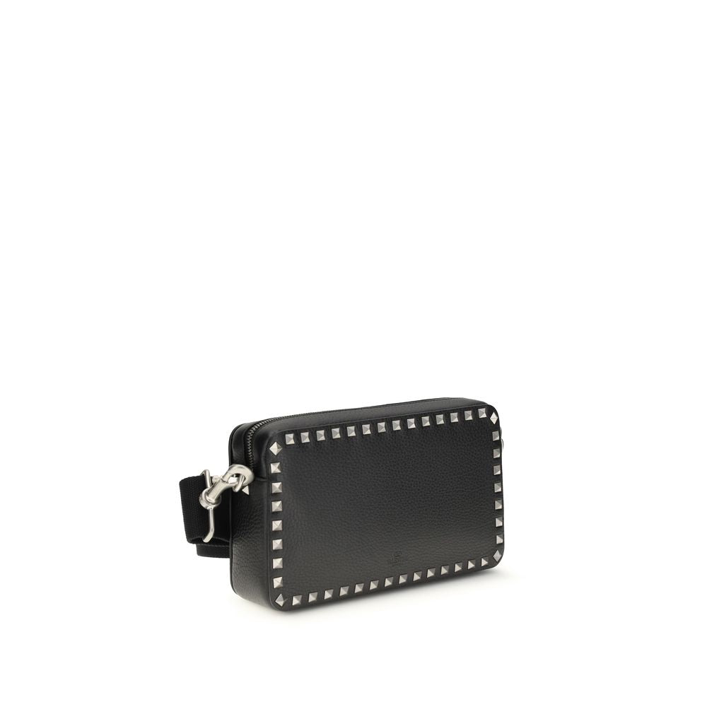 Valentino Garavani Men's Rockstud Crossbody Bag - Black Leather