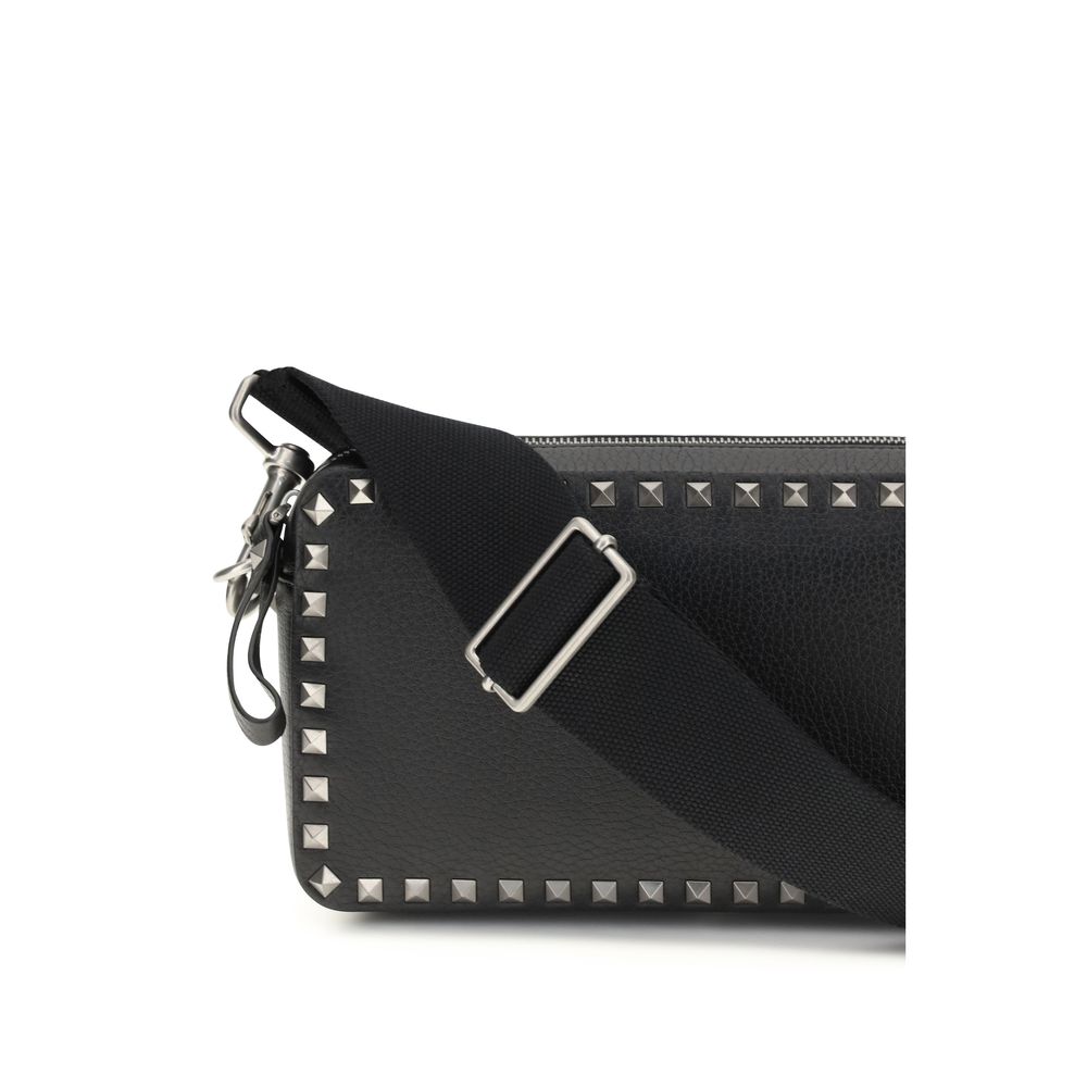 Valentino Garavani Men's Rockstud Crossbody Bag - Black Leather