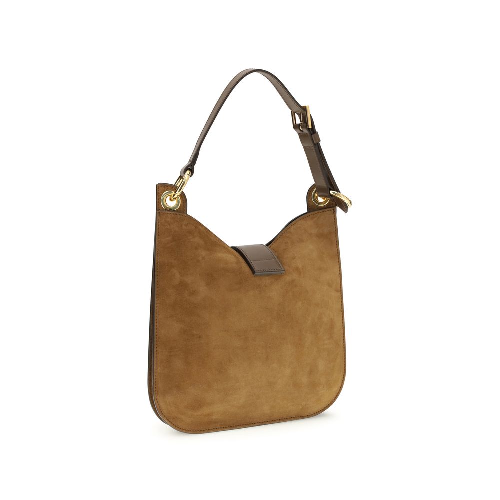 Tom Ford Tara Small Crossbody Bag - Brown Suede