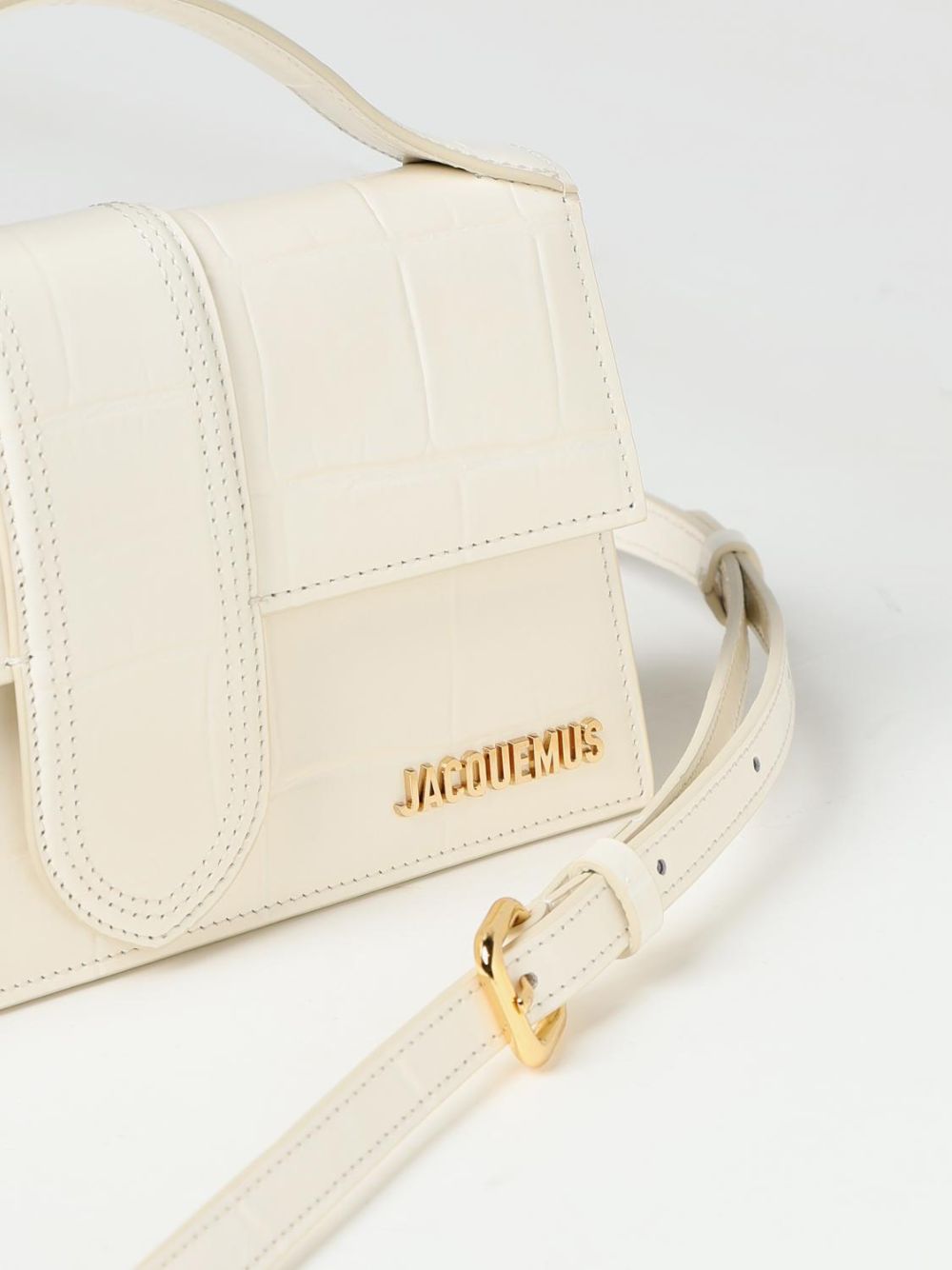 Jacquemus Le Grand Bambino - White Croco-Embossed
