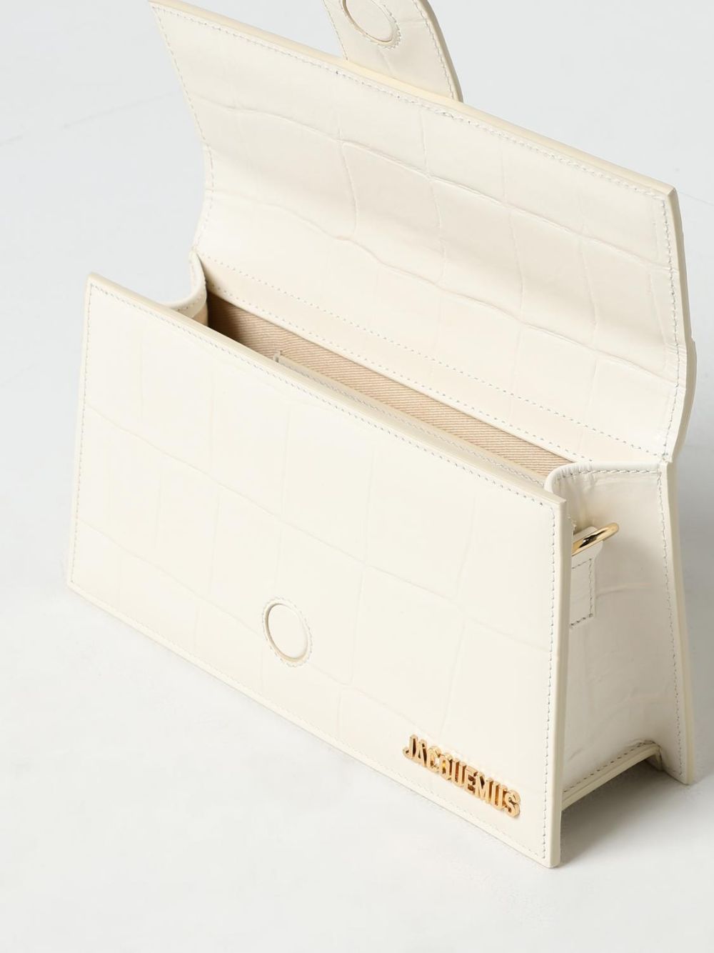 Jacquemus Le Grand Bambino - White Croco-Embossed
