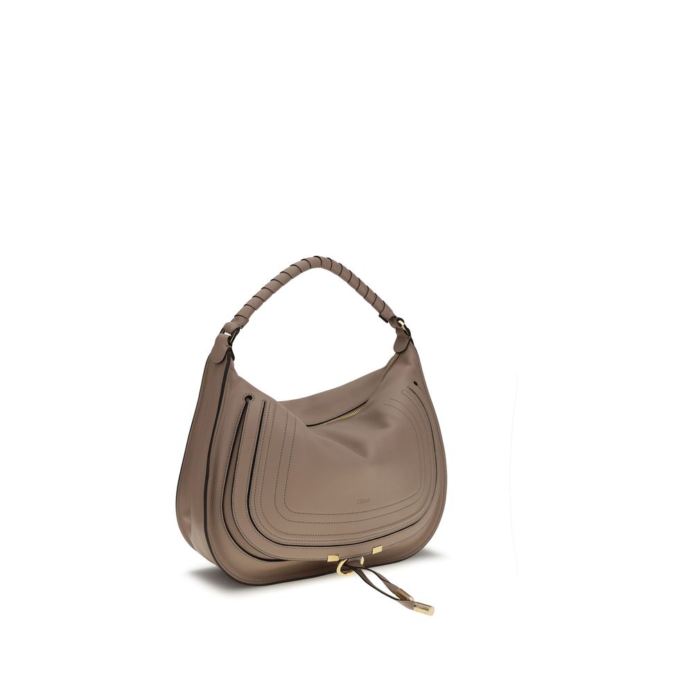 Chloé Marcie Shoulder Bag in Woodsmoke Soft Leather