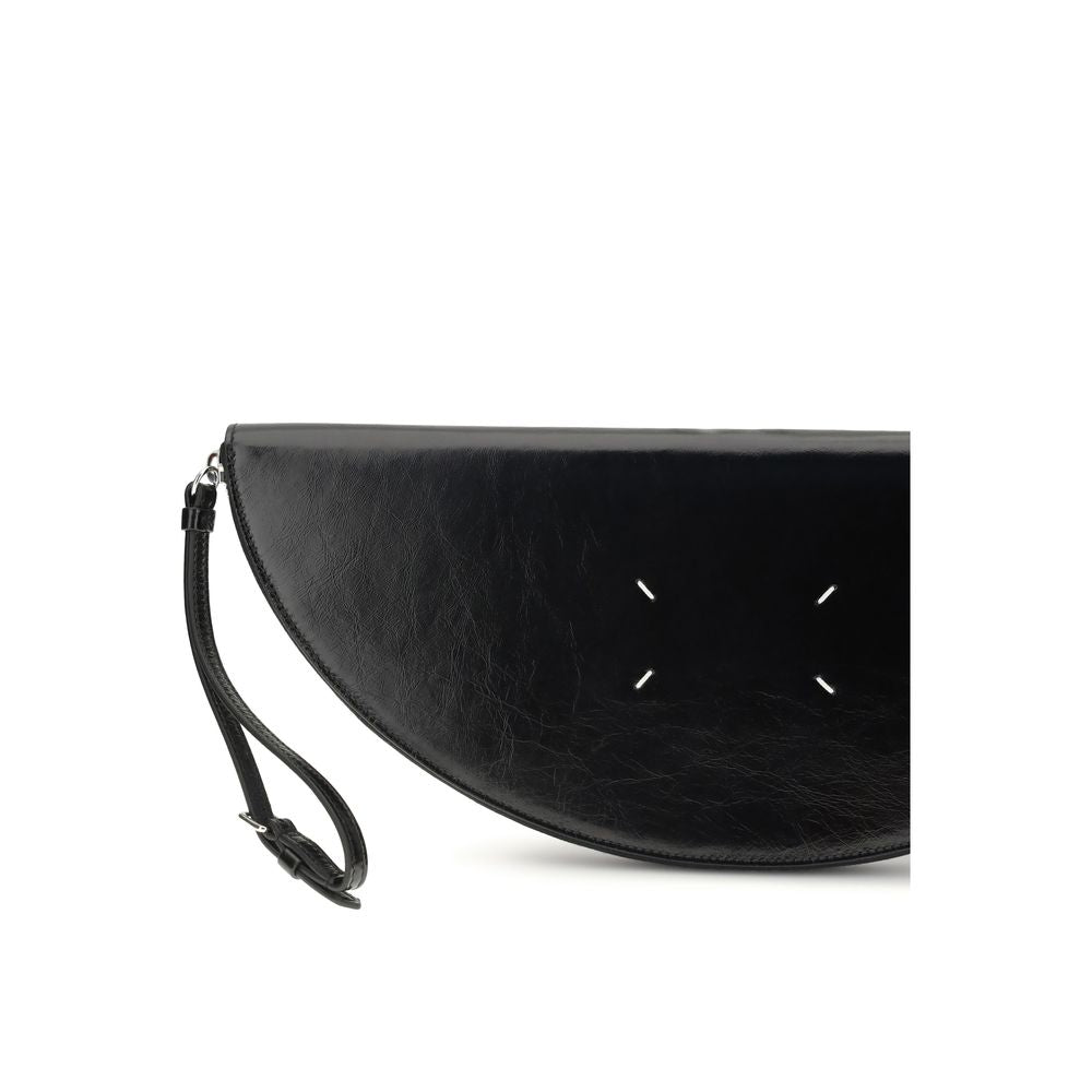 Maison Margiela Halfmoon Leather Clutch Bag - Black
