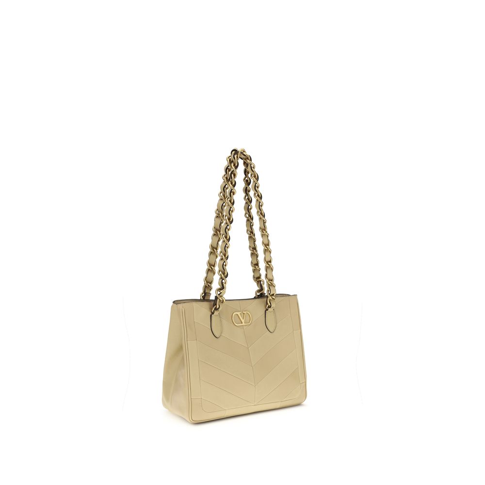 Valentino Garavani Laseine Small Shopping Bag - Gold Nappa Leather