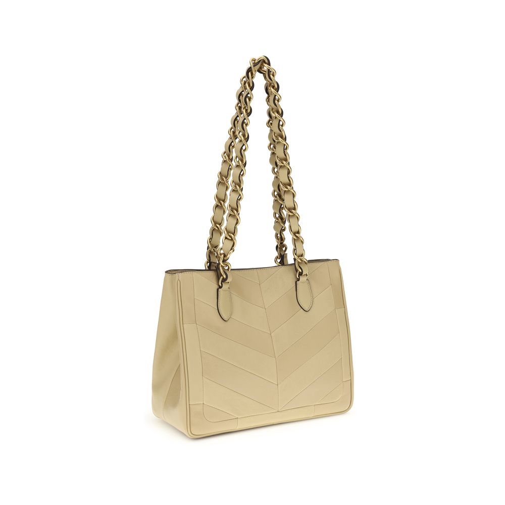 Valentino Garavani Laseine Small Shopping Bag - Gold Nappa Leather