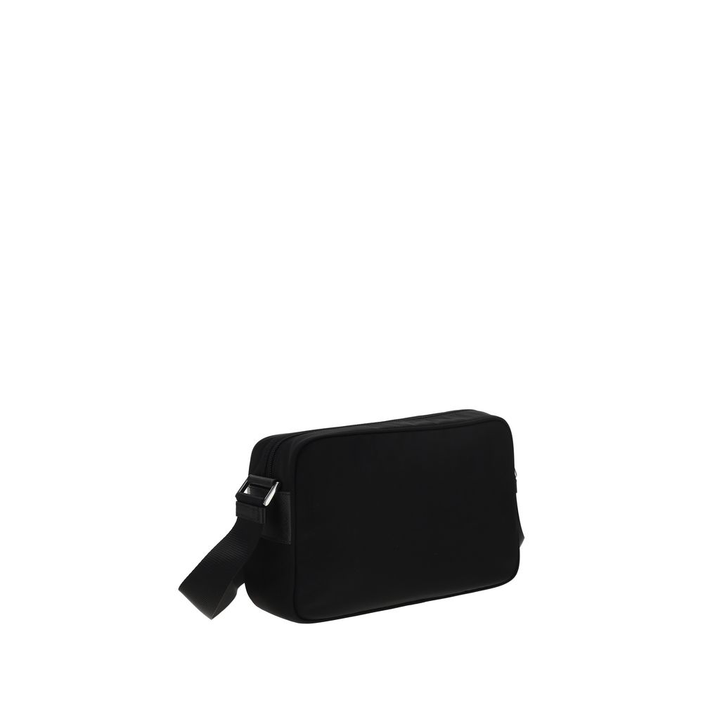 Prada Re-Nylon Shoulder Bag with Front Zip Pocket - Black