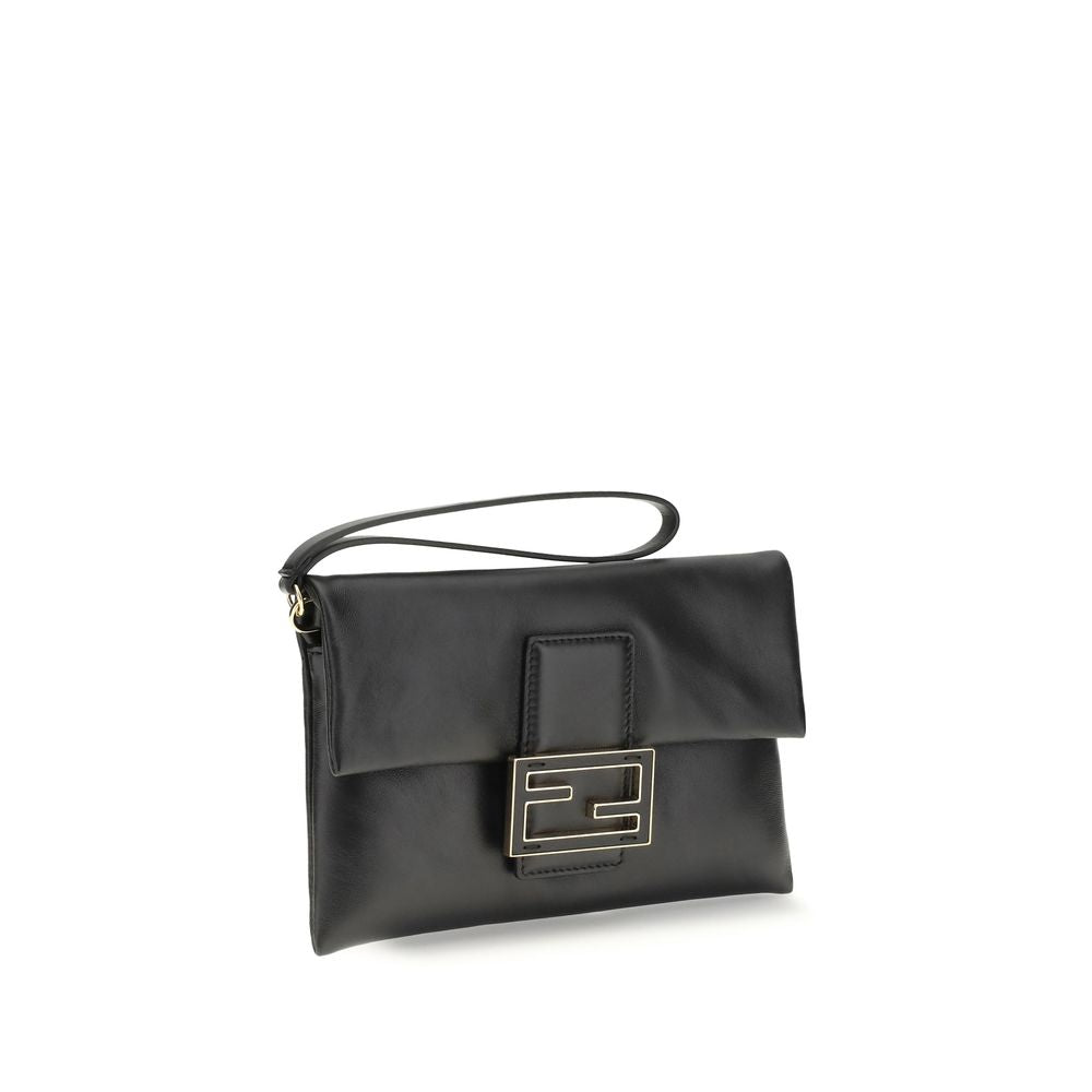 Fendi Mamma Baguette Pouch - Black Nappa Leather