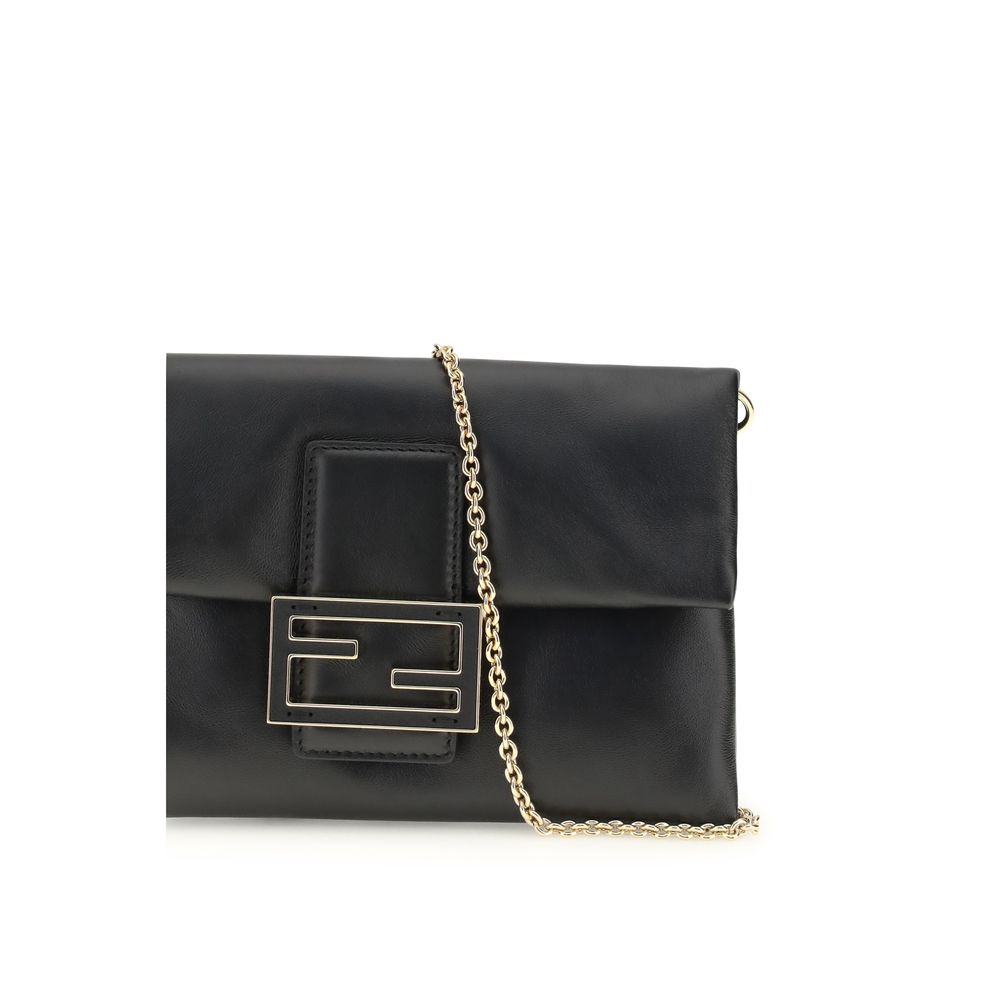 Fendi Mamma Baguette Pouch - Black Nappa Leather