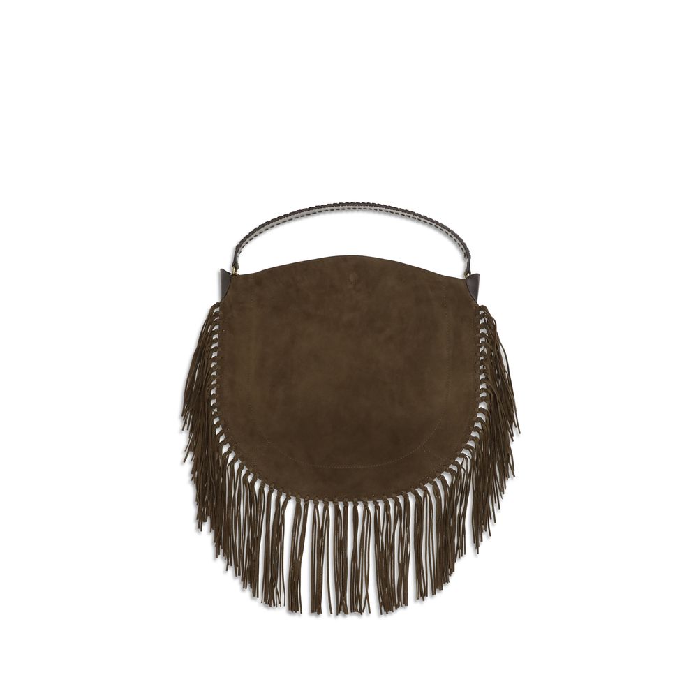 Isabel Marant Oskan Hobo Soft Fringe Bag - Bronze Suede