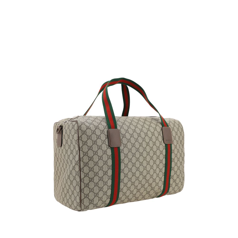 Gucci Medium Duffle Bag - Beige and Ebony Soft GG Supreme