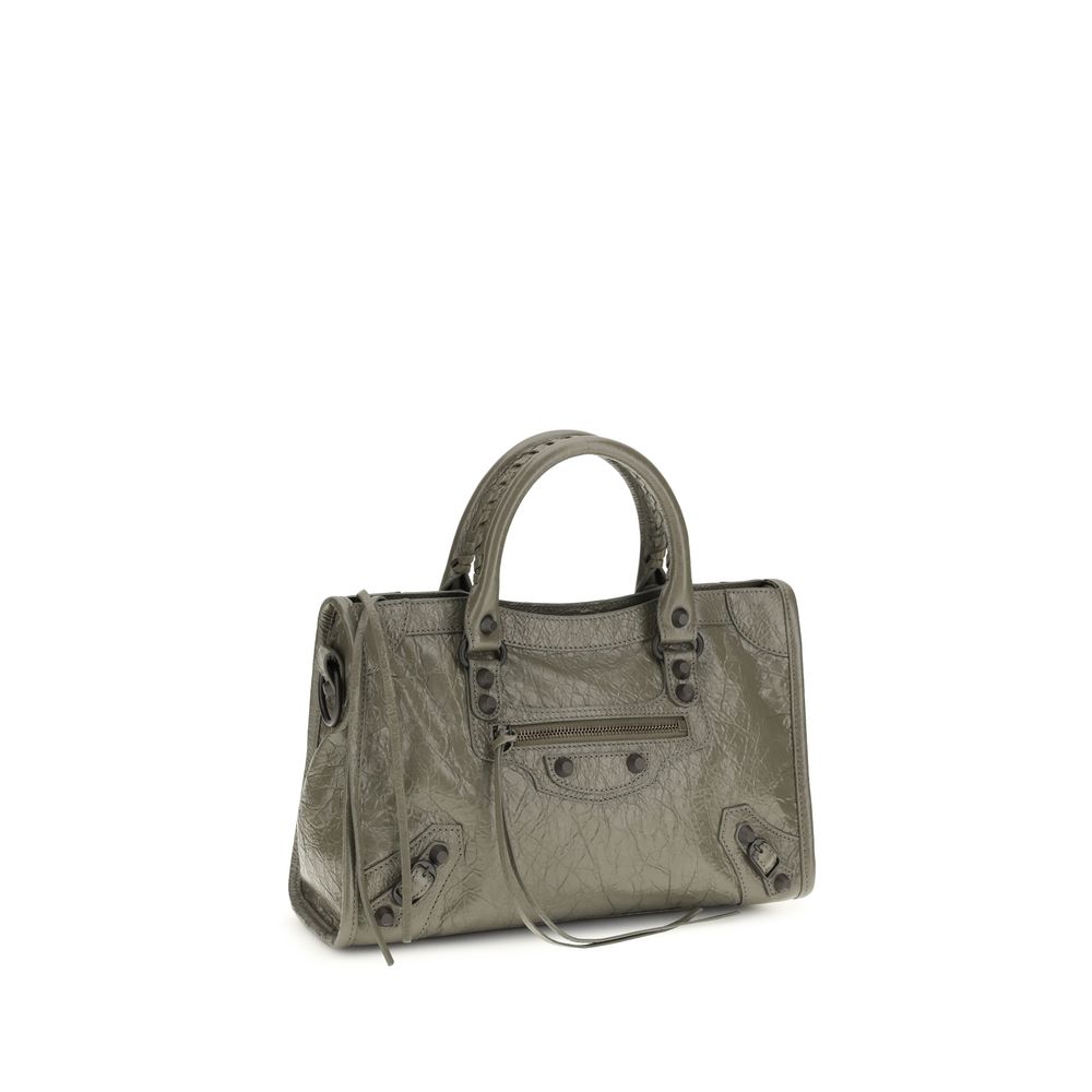 Balenciaga Le City Bag Small - Army Green Arena Lambskin with Brass Hardware