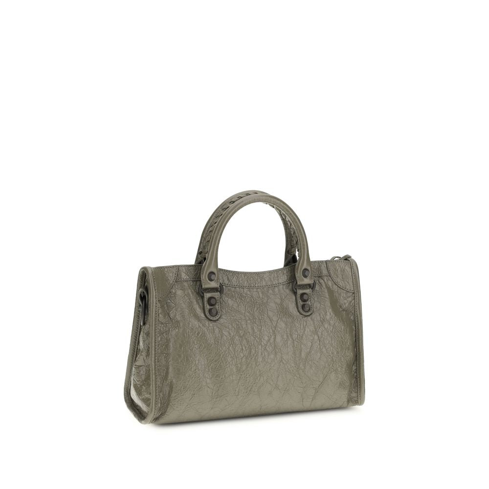 Balenciaga Le City Bag Small - Army Green Arena Lambskin with Brass Hardware