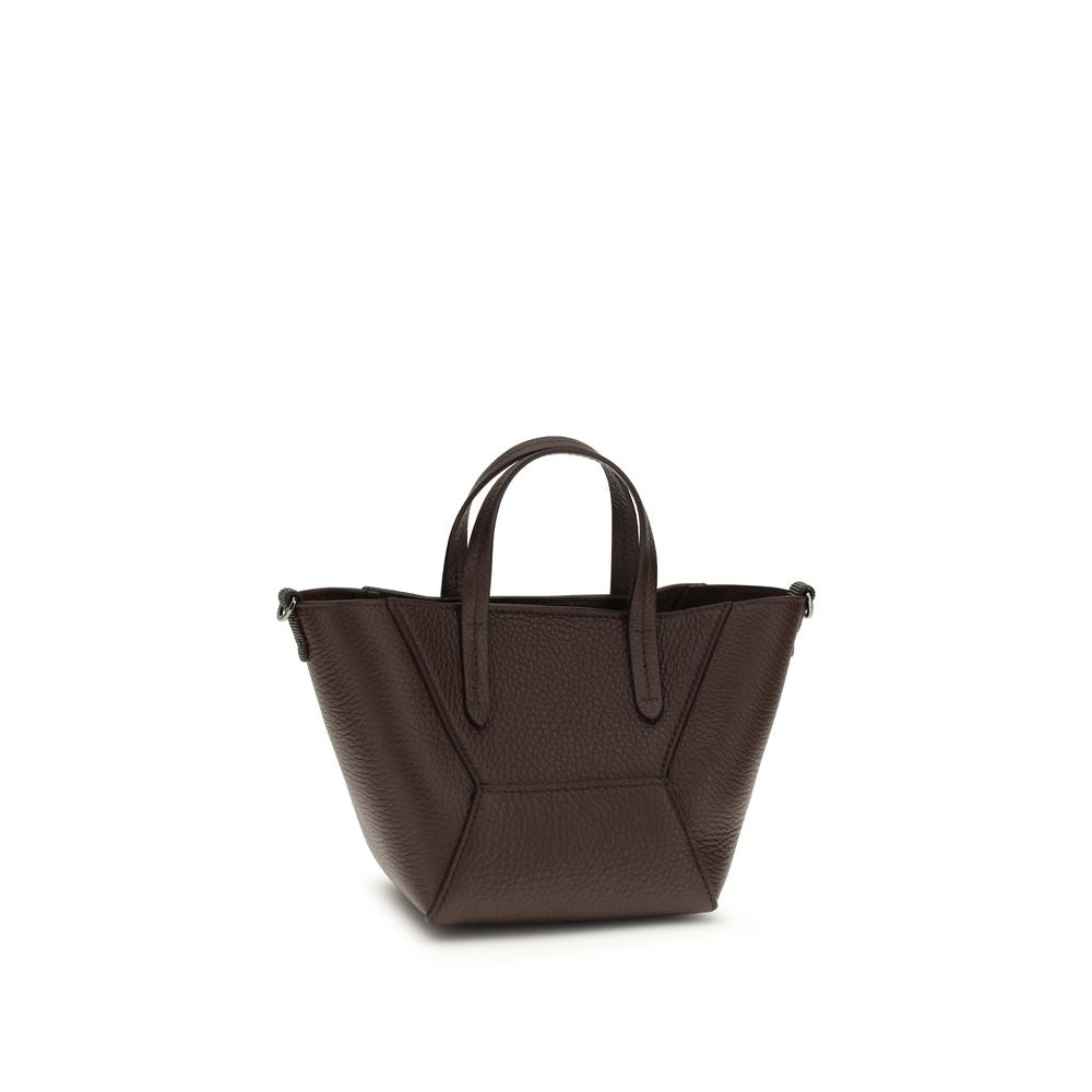 Brunello Cucinelli BC Duo Mini Bag – Dark Brown with Monili Detail