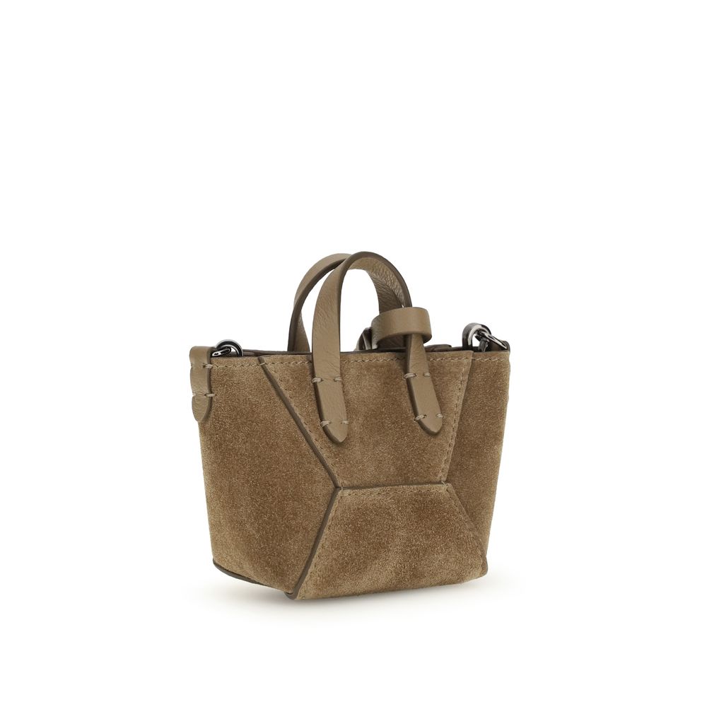 Brunello Cucinelli BC Duo Micro Suede Bag – Light Brown with Monili Chain