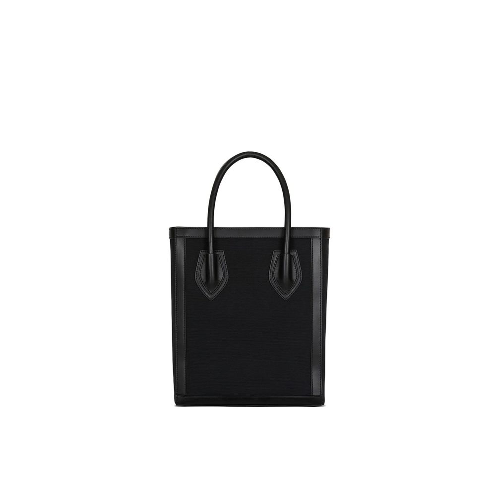 Balmain B-Army Vertical Canvas and Leather Tote Bag - Black