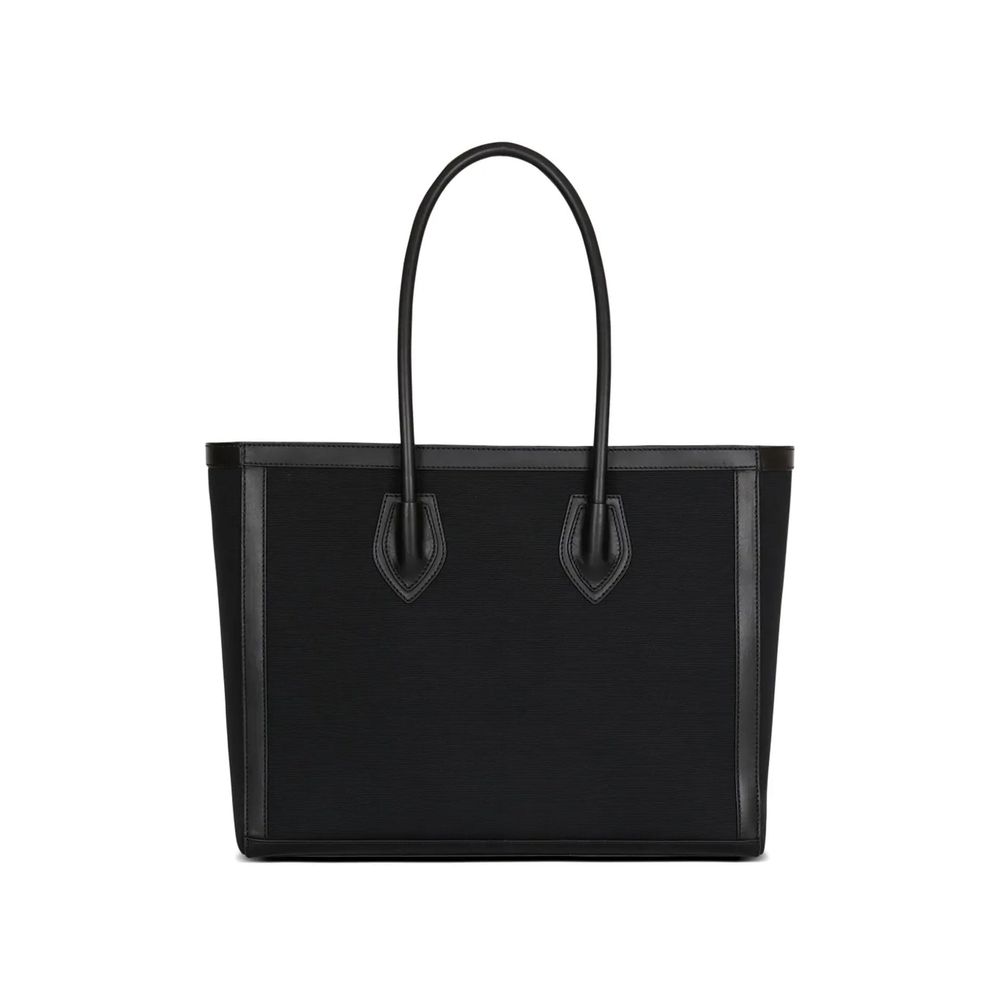 Balmain B-Army Large Canvas and Leather Shopper - Black