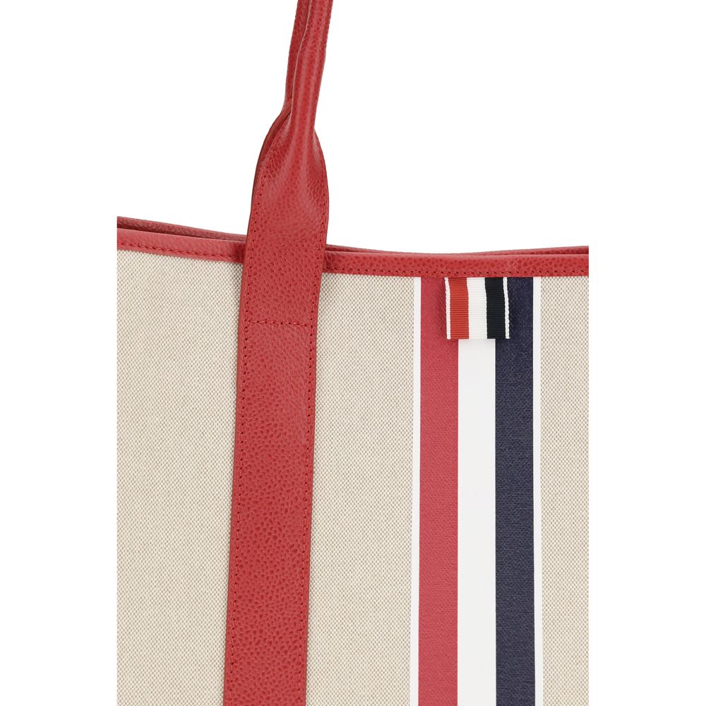 Thom Browne RWB Stripe Medium Tool Tote - Salt/Pepper