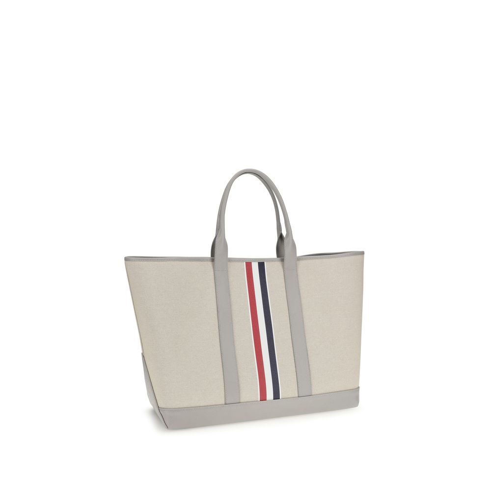 Thom Browne RWB Stripe Medium Tool Tote - Off-White/Sand