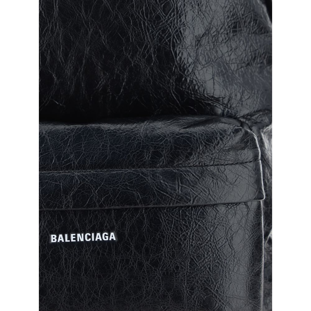 Balenciaga Men's Explorer Backpack - Black Arena Lambskin