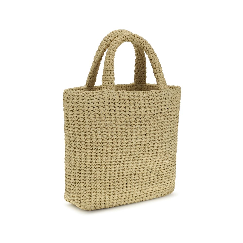 Prada Crochet Tote Bag Small - Natural