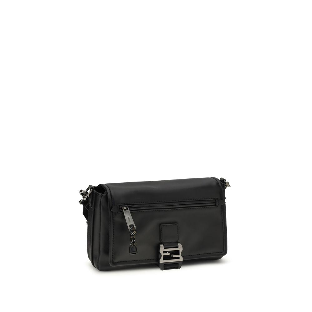 Fendi Flux Messenger Bag - Black Smooth Calfskin