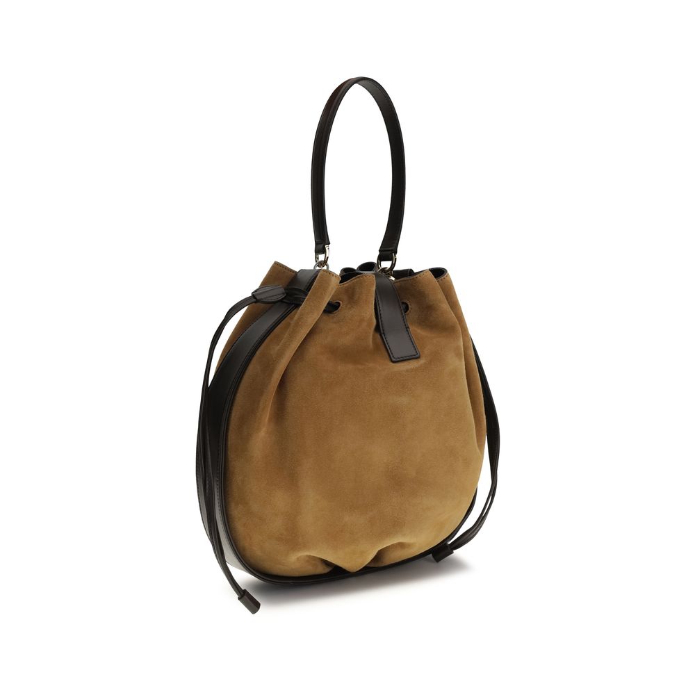Ferragamo Hug Buckle Bucket Bag - Natural Brown
