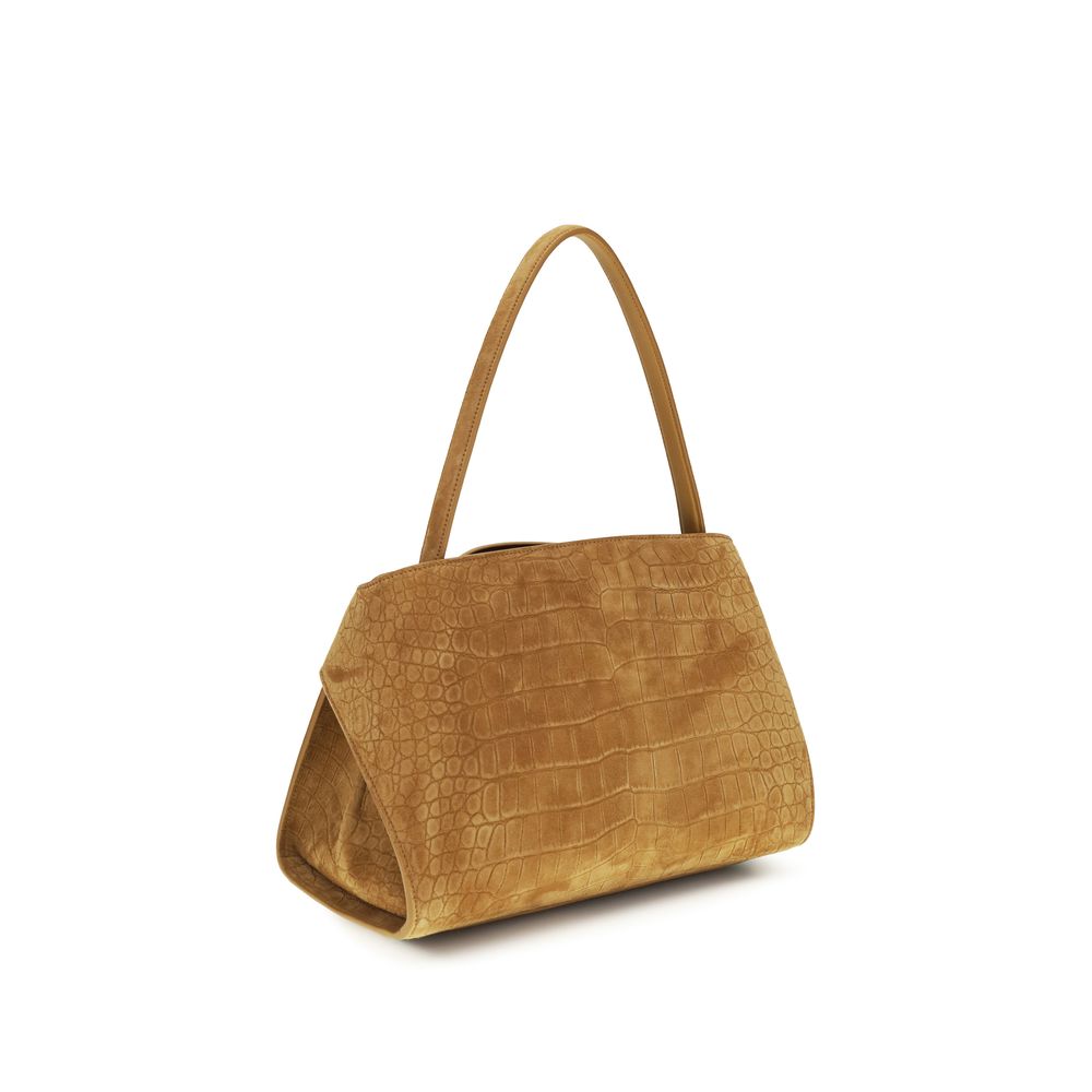 Ferragamo Hug Medium Soft Shoulder Bag - Natural Brown Alligator Print