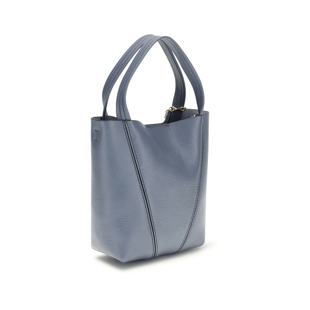 Chloé Spin Tote Bag Small - Ashes Blue Grained Leather