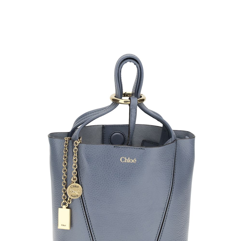 Chloé Spin Tote Bag Small - Ashes Blue Grained Leather