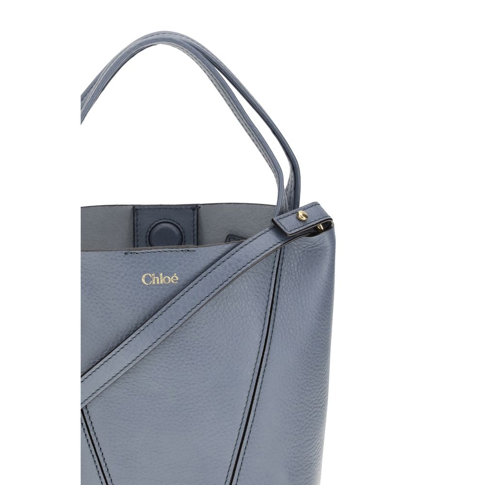 Chloé Spin Tote Bag Small - Ashes Blue Grained Leather