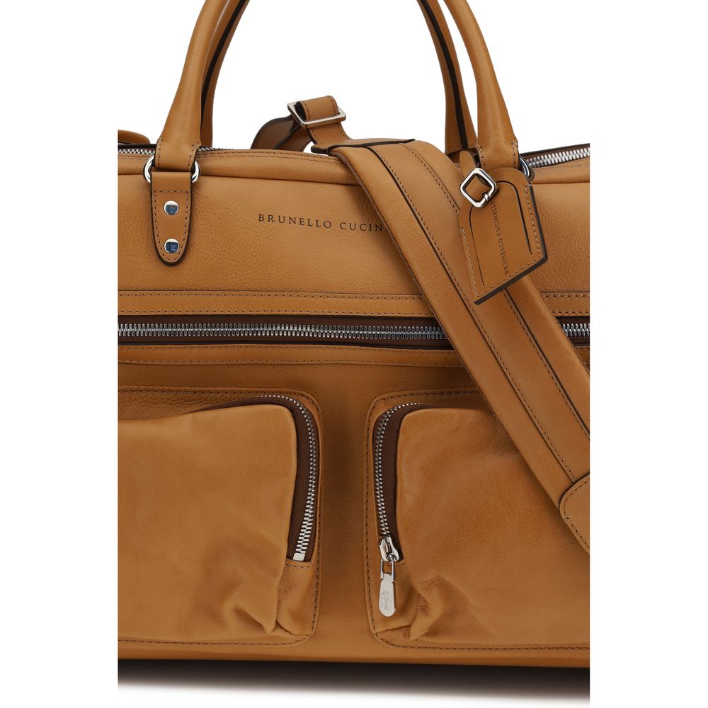 Brunello Cucinelli Cowhide Trolley Bag - Cognac