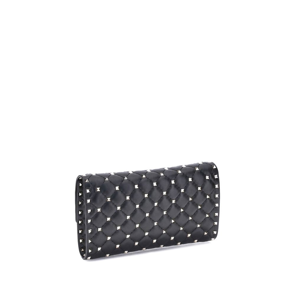Valentino Garavani Rockstud Spike Crossbody Clutch - Black Nappa Leather