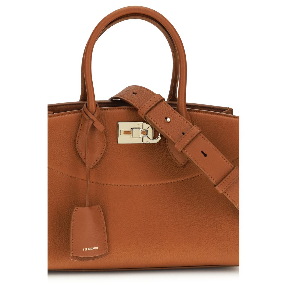 Ferragamo New Studio Medium Soft Bag - Cognac