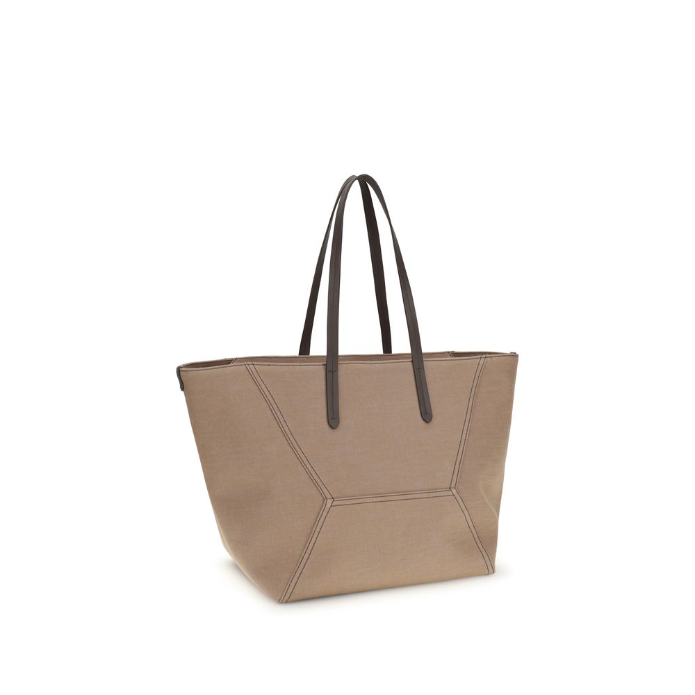 Brunello Cucinelli BC Duo Tote Bag - Beige Canvas
