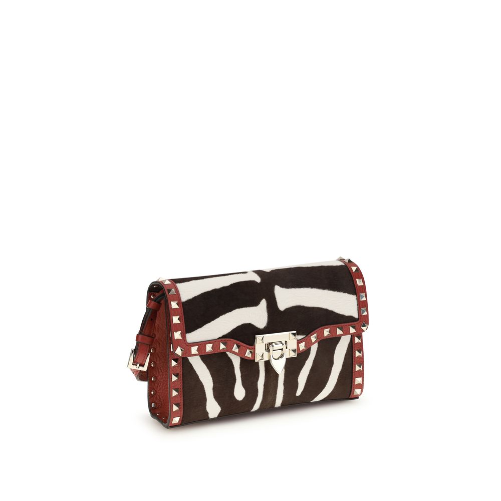 Valentino Garavani Rockstud Small Crossbody Bag - Zebra-Effect Calfskin