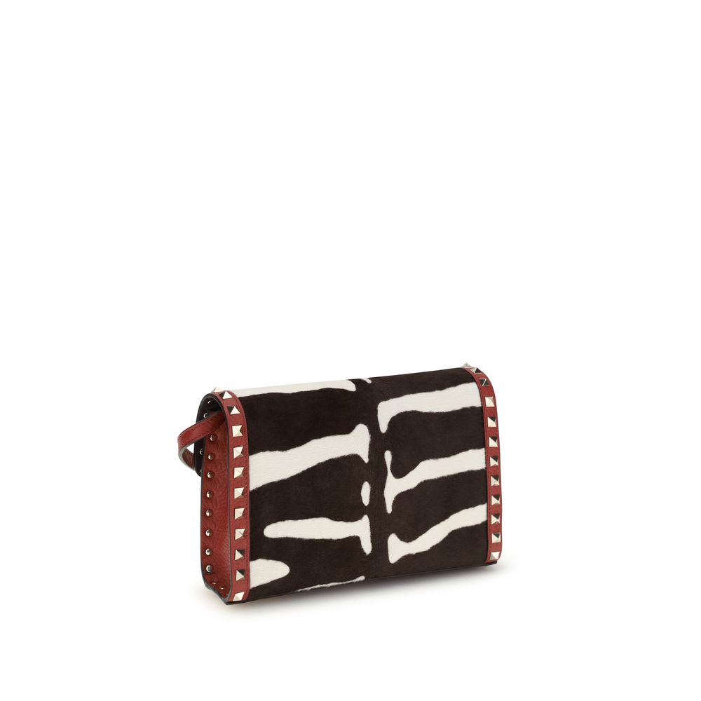 Valentino Garavani Rockstud Small Crossbody Bag - Zebra-Effect Calfskin