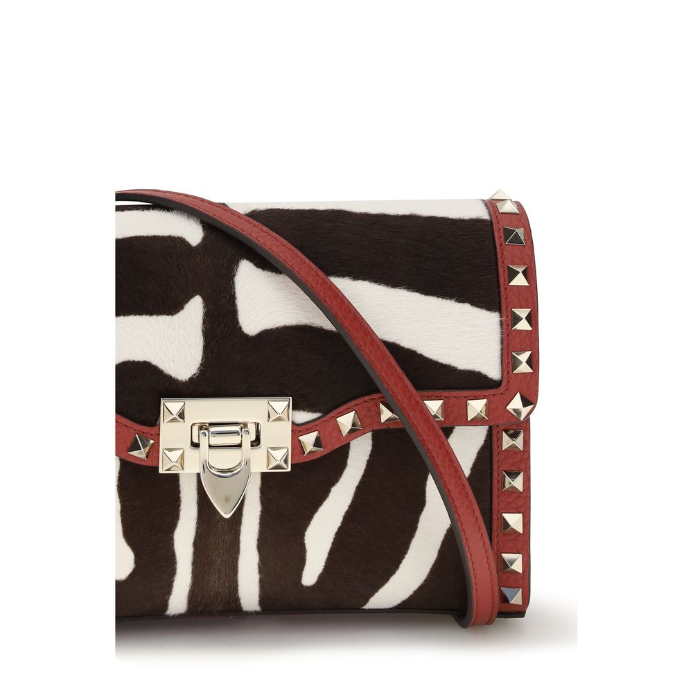 Valentino Garavani Rockstud Small Crossbody Bag - Zebra-Effect Calfskin