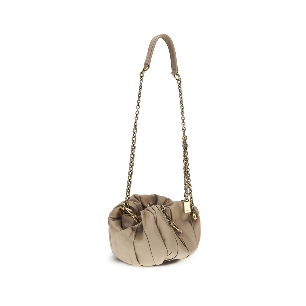 Chloé Plissé Pleated Leather Shoulder Bag - Woodsmoke