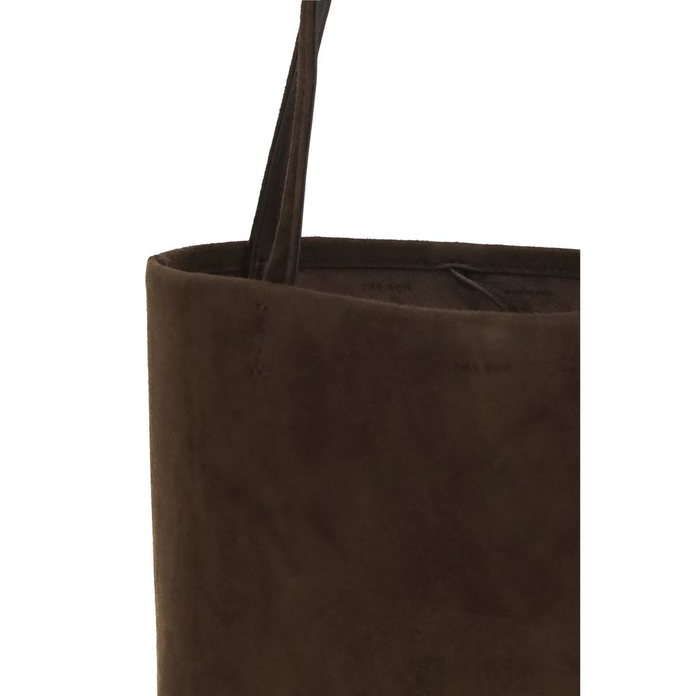 The Row Small North-South Park Tote Edge - Mocha Suede