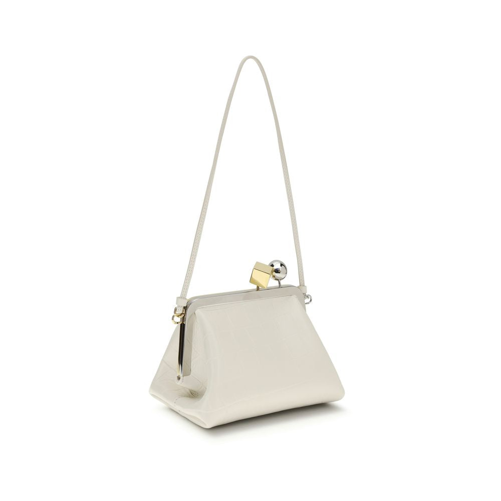 Jacquemus Le Berlingot Small Clasp Bag – Light Ivory Croc-Embossed
