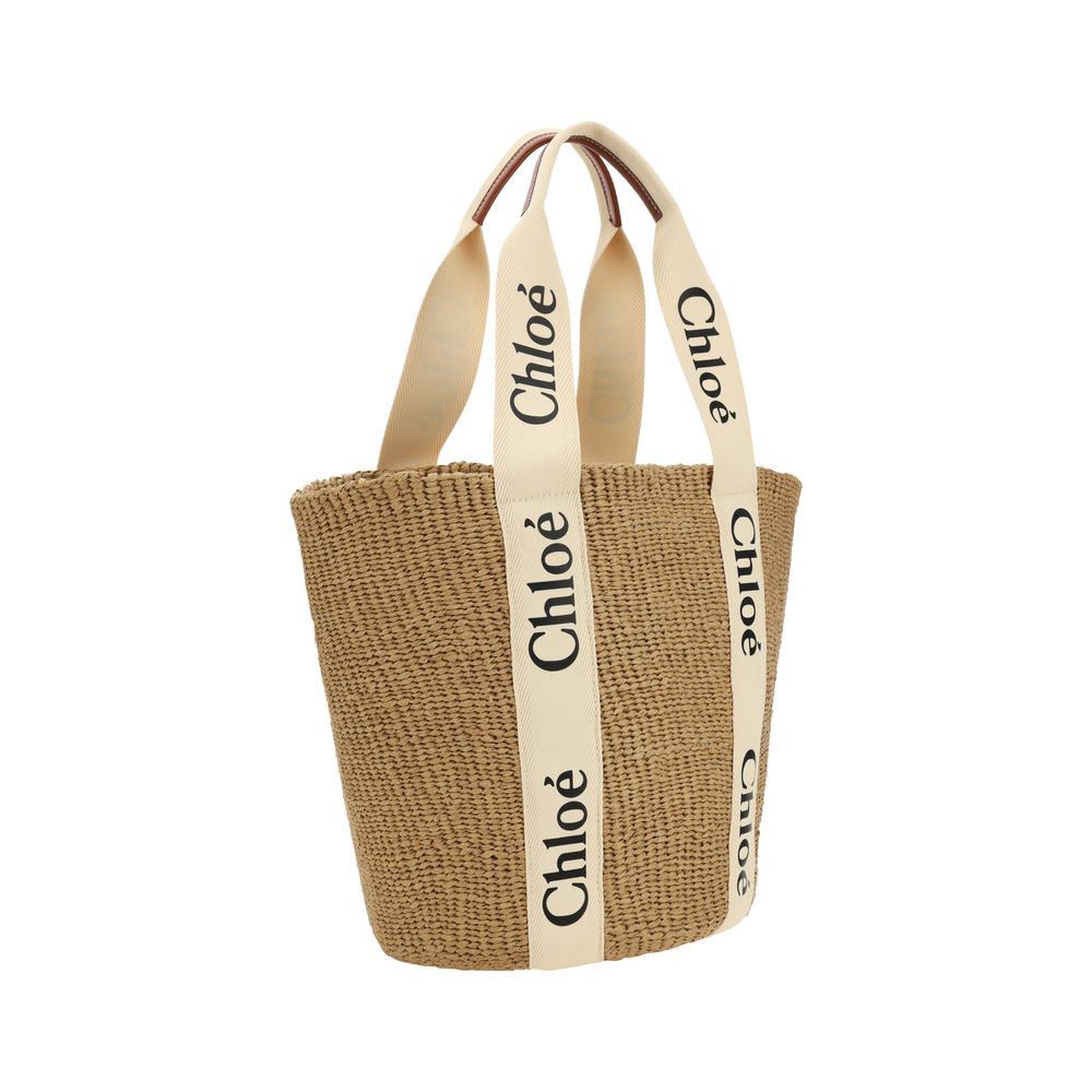 Chloé Large Woody Basket Bag - White