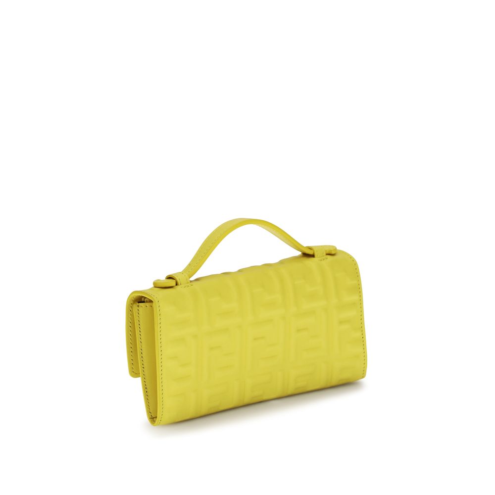 Fendi Baguette Continental Wallet on Chain - Broom Yellow Nappa Leather
