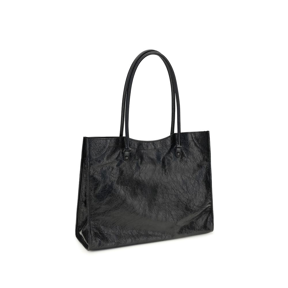 Balenciaga Le City Tote Bag Medium - Black Arena Lambskin